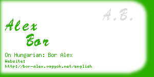 alex bor business card